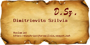 Dimitrievits Szilvia névjegykártya