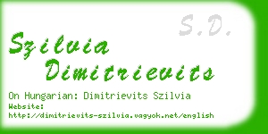 szilvia dimitrievits business card